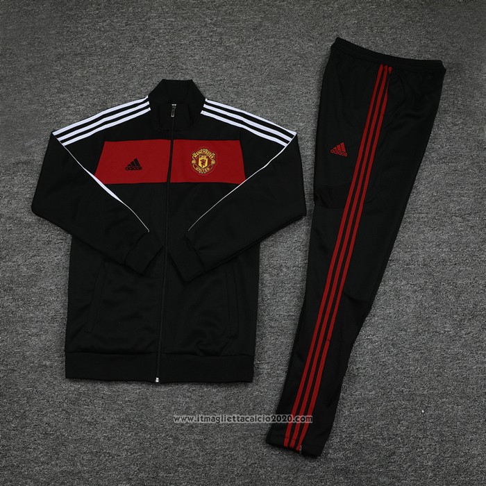 Tuta da Track Giacca Manchester United Retro 2020 2021 Nero